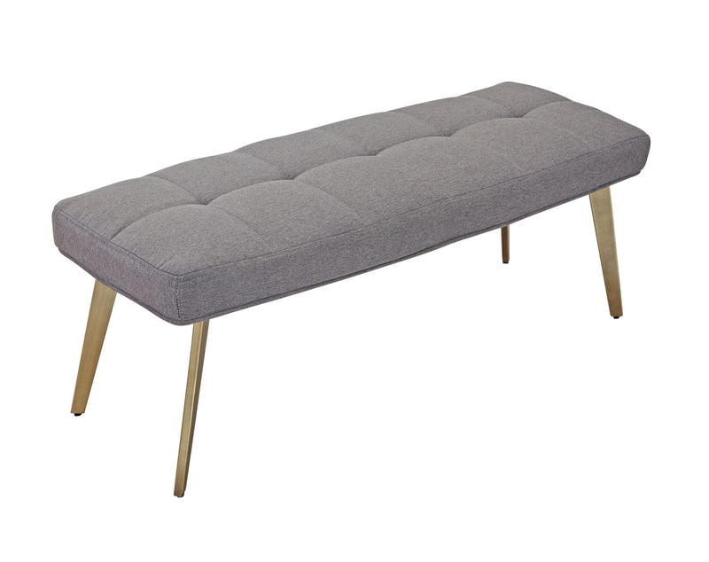 Modrest Cici - Contemporary Grey & Antique Brass Bench-Bench-VIG-Wall2Wall Furnishings