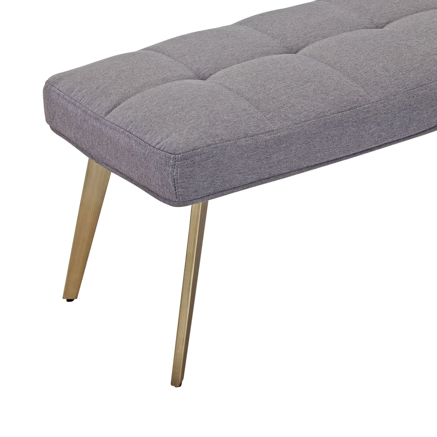 Modrest Cici - Contemporary Grey & Antique Brass Bench-Bench-VIG-Wall2Wall Furnishings