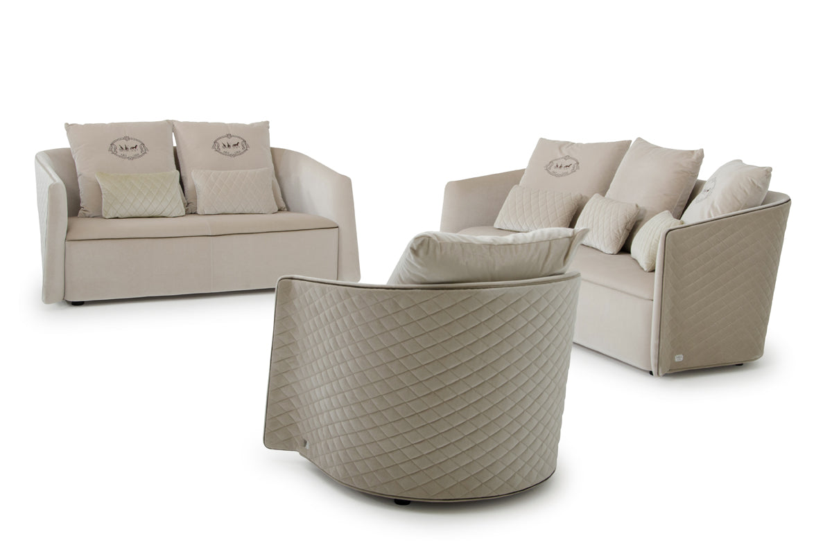 A&X Talin Modern Beige Fabric Sofa set-Sofa Set-VIG-Wall2Wall Furnishings