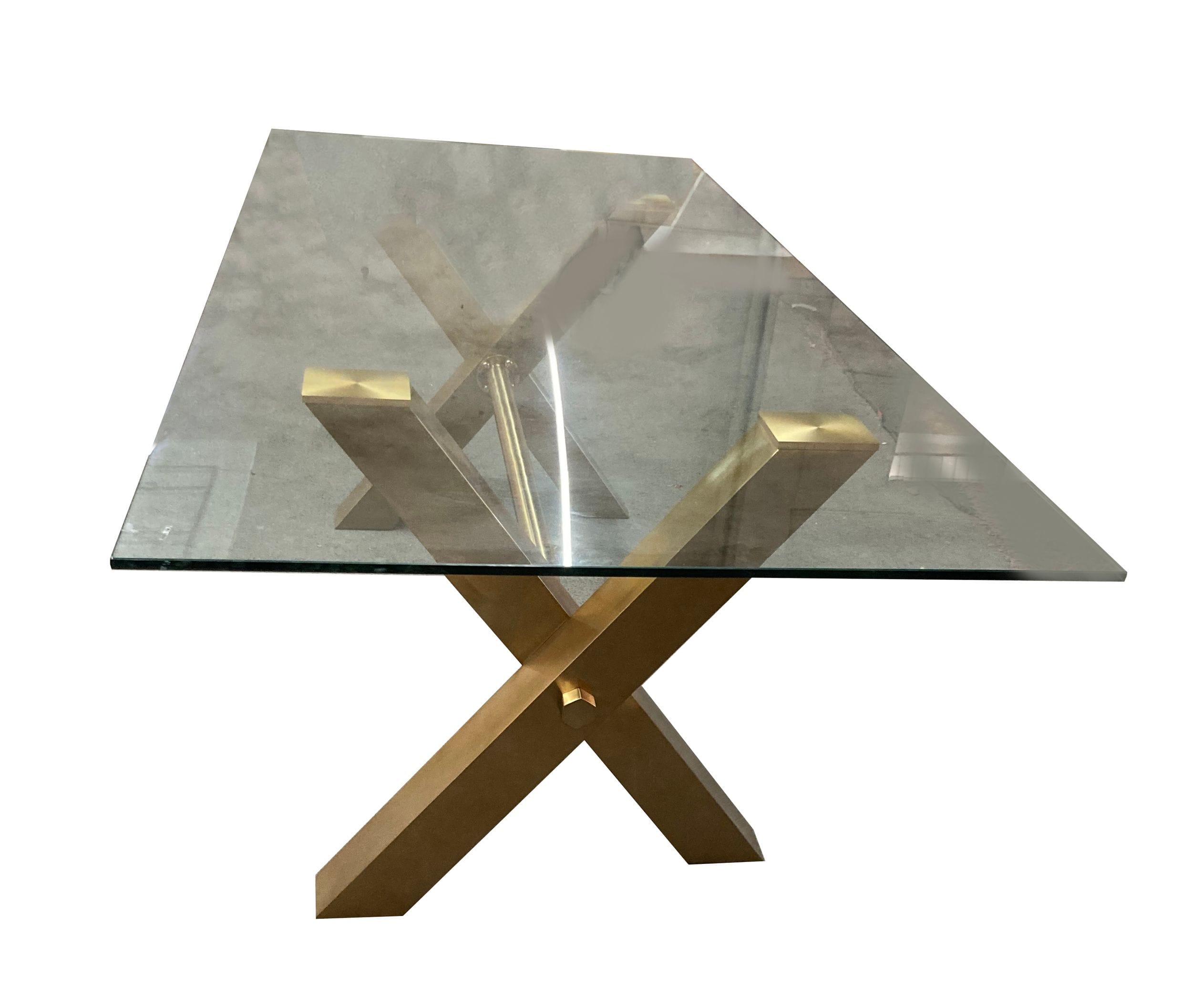 Modrest Dandy - Modern Golden & Glass Dining Table-Dining Table-VIG-Wall2Wall Furnishings