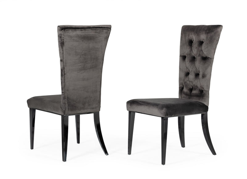 Modrest Darley - Modern Grey Velvet Dining Chair Set of 2-Dining Chair-VIG-Wall2Wall Furnishings