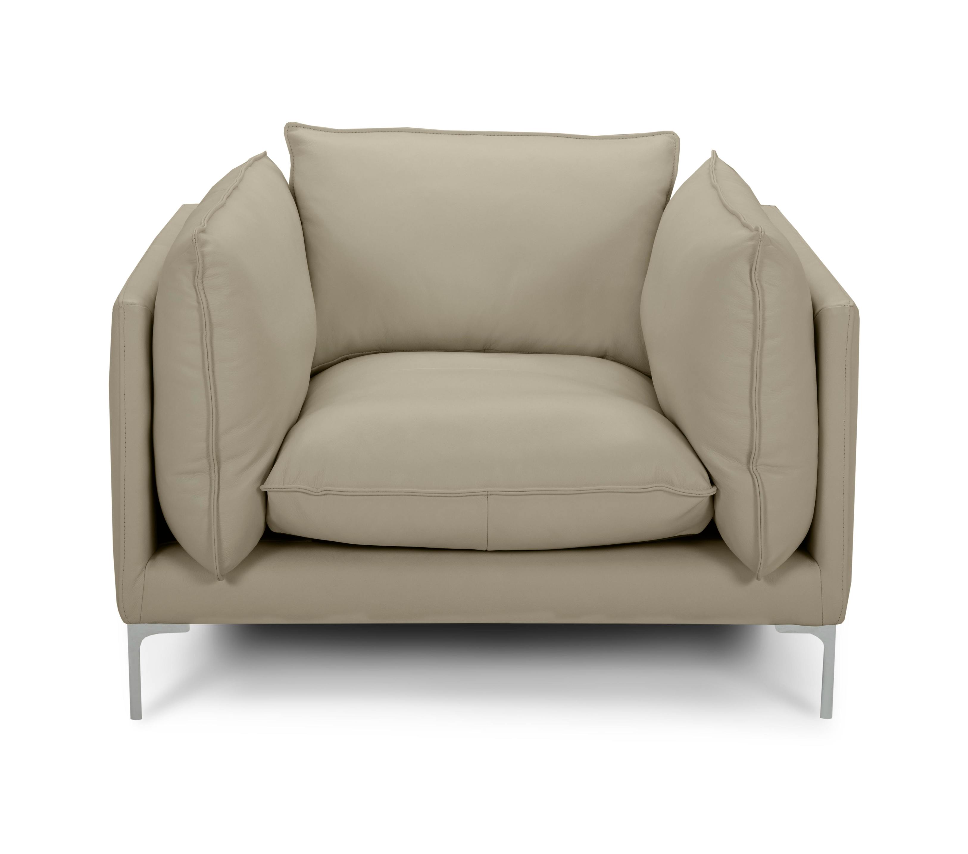 Divani Casa Harvest - Modern Taupe Full Leather Chair-Accent Chair-VIG-Wall2Wall Furnishings