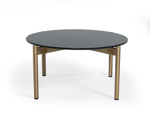 Modrest Denzel - Black Marble + Gold Coffee Table-Coffee Table-VIG-Wall2Wall Furnishings