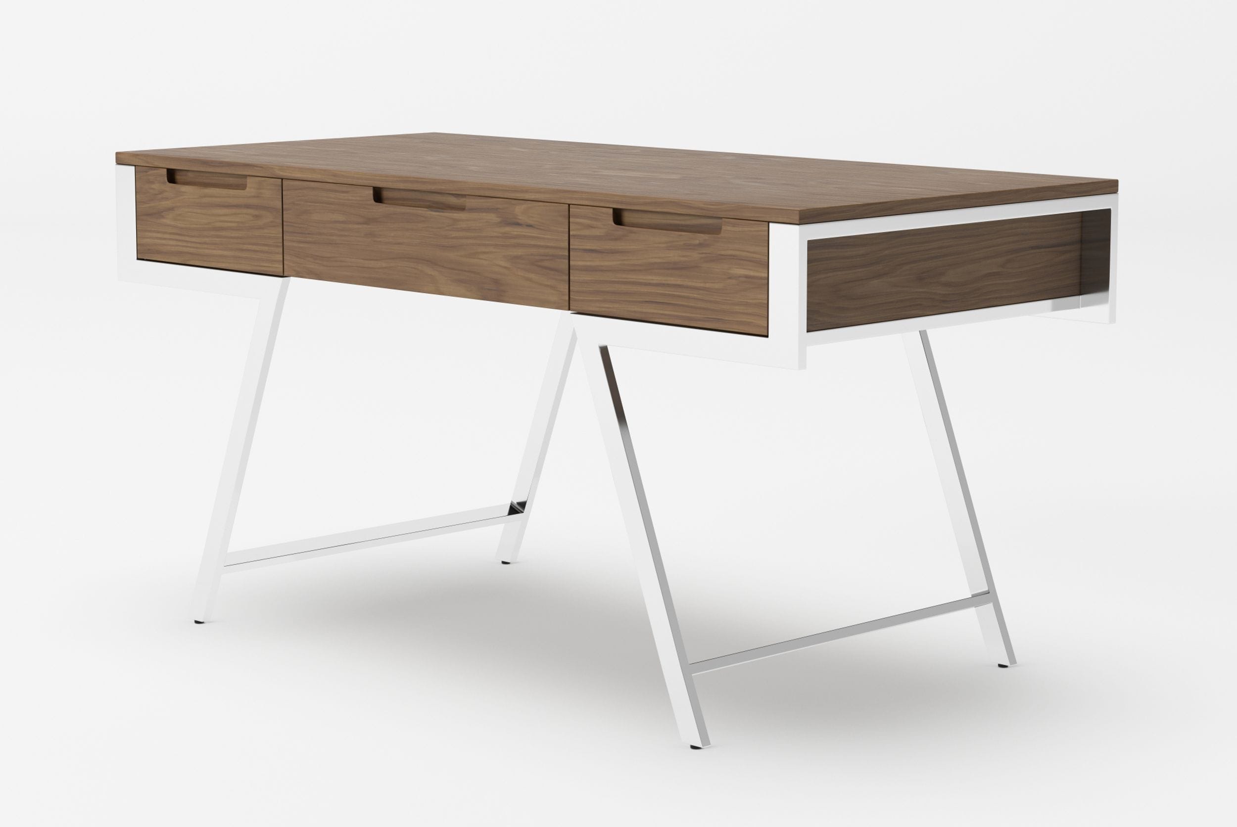 Modrest Dessart - Modern Walnut Veneer Desk-Office Desk-VIG-Wall2Wall Furnishings