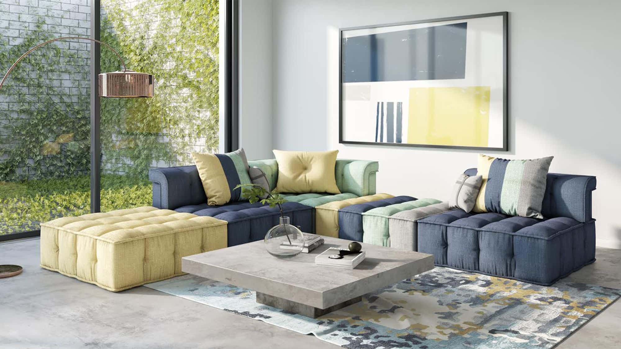 Divani Casa Dubai - The Second- Modern Modular Fabric Sectional Sofa-Sectional Sofa-VIG-Wall2Wall Furnishings
