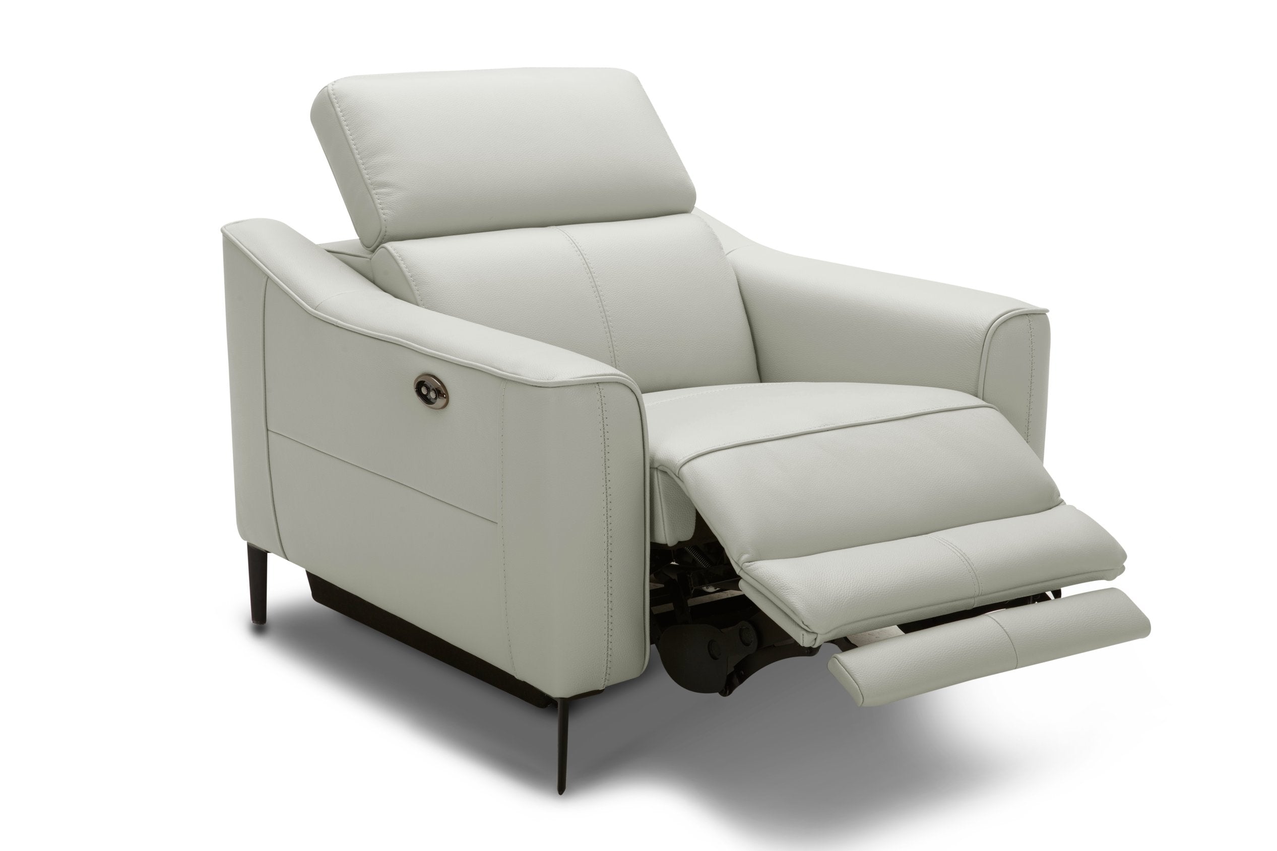 Divani Casa Eden - Modern Grey Leather Armchair-Chair-VIG-Wall2Wall Furnishings