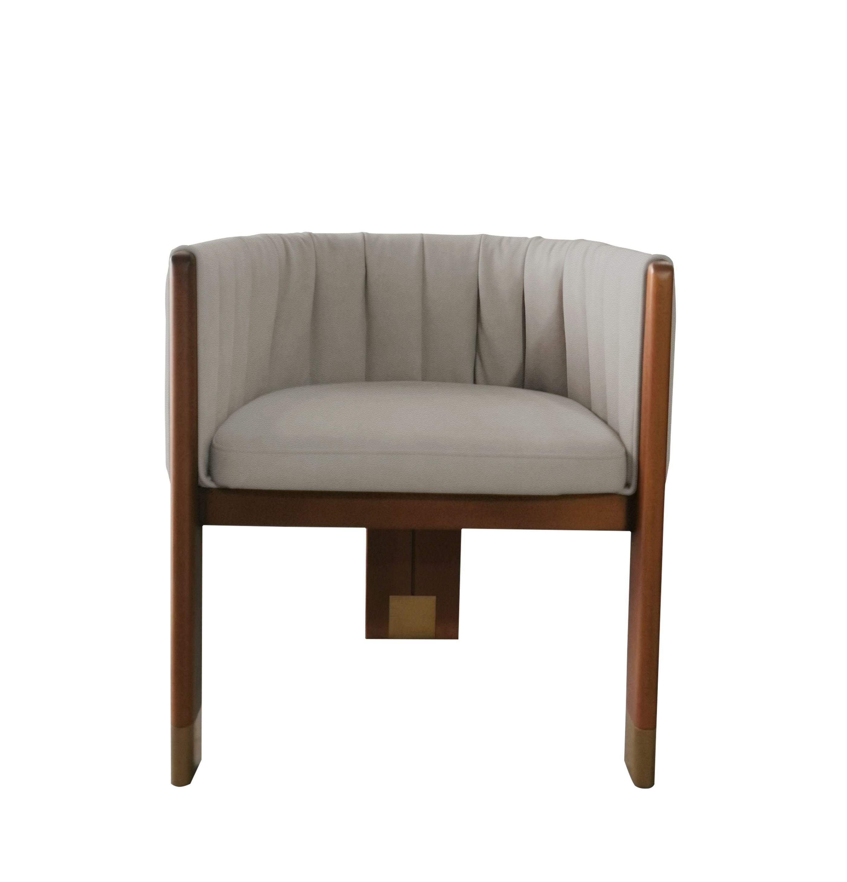 Modrest Elati - Tan Vegan Leather Dining Chair-Dining Chair-VIG-Wall2Wall Furnishings