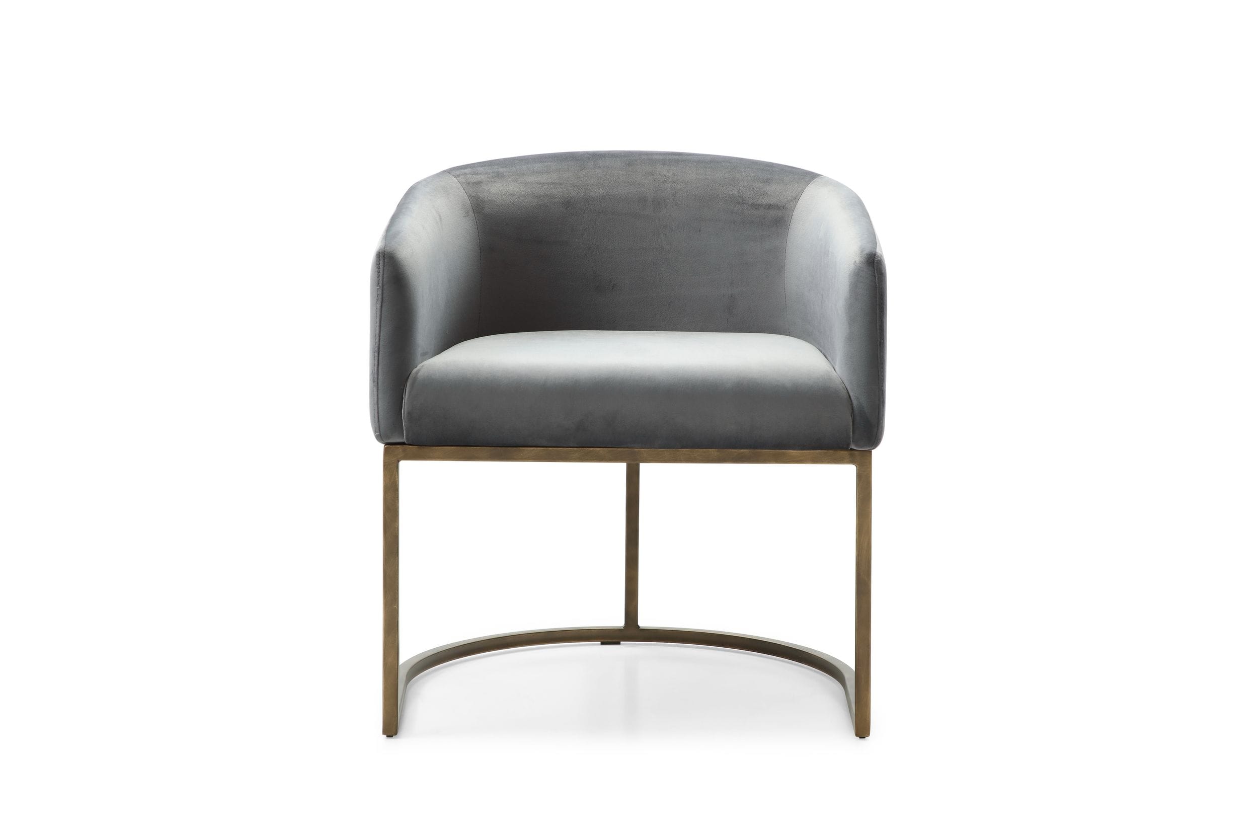 Modrest Elisa - Modern Grey Velvet & Brass Dining Chair-Dining Chair-VIG-Wall2Wall Furnishings