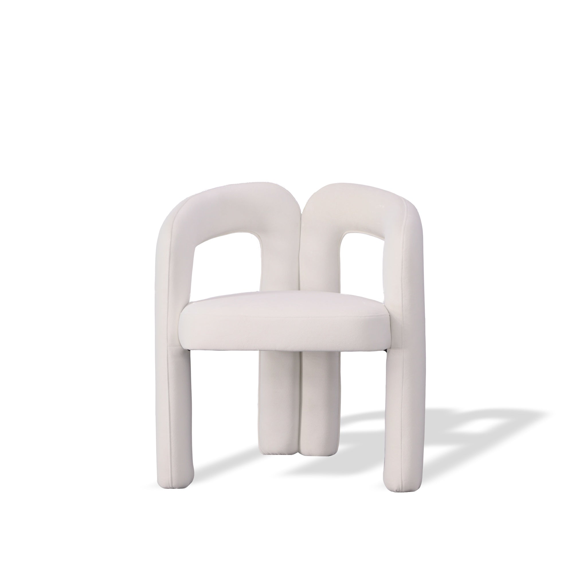 Modrest Ellen - Glam White Velvet Dining Chair-Dining Chair-VIG-Wall2Wall Furnishings