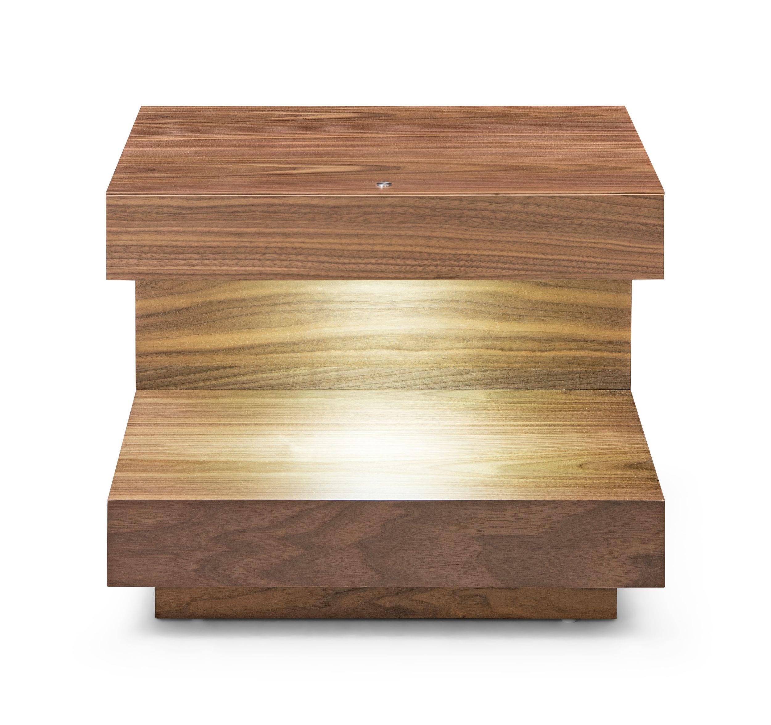 Modrest Esso - Contemporary Walnut End Table-End Table-VIG-Wall2Wall Furnishings