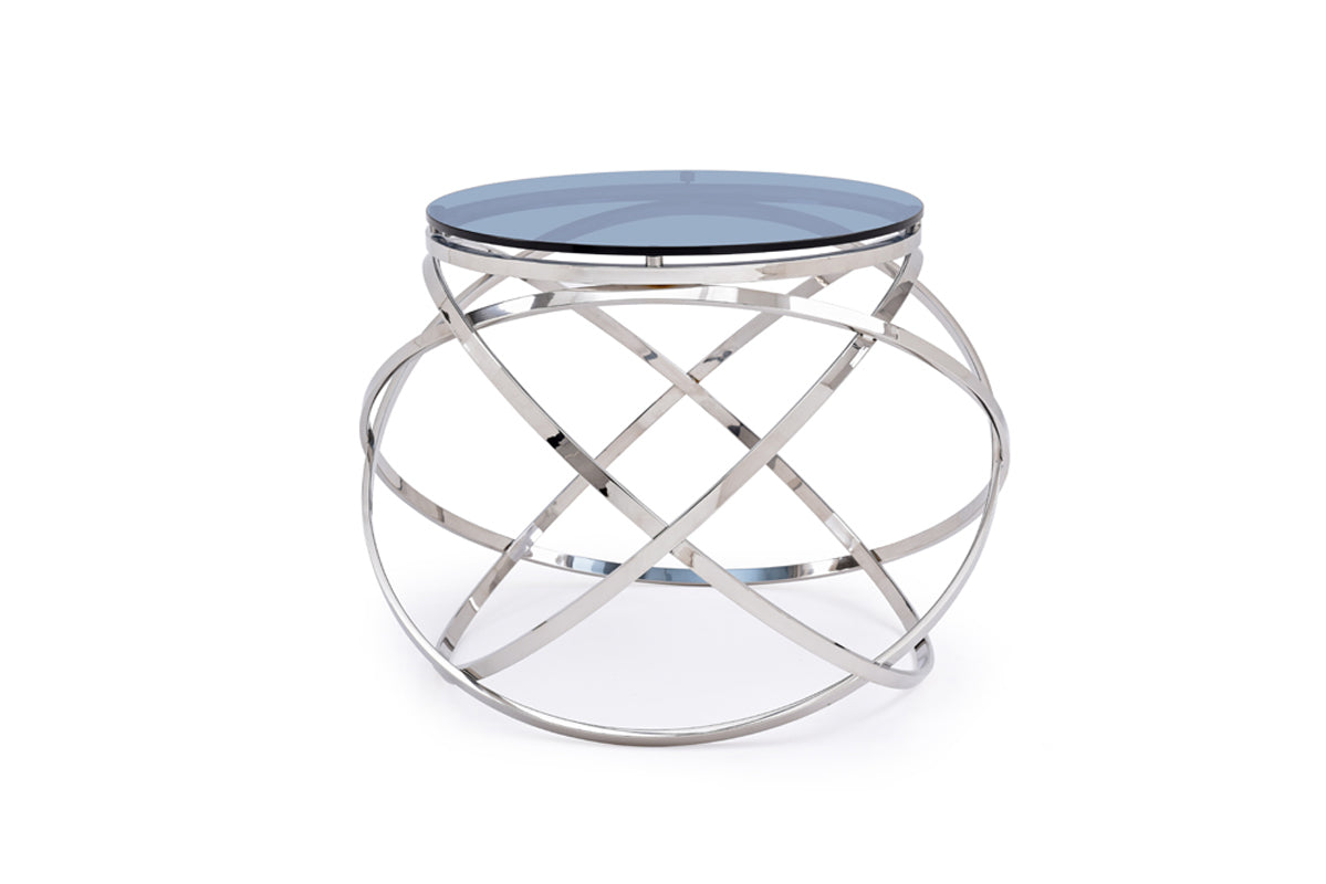 Modrest Tulare Contemporary Smoked Glass End Table-End Table-VIG-Wall2Wall Furnishings