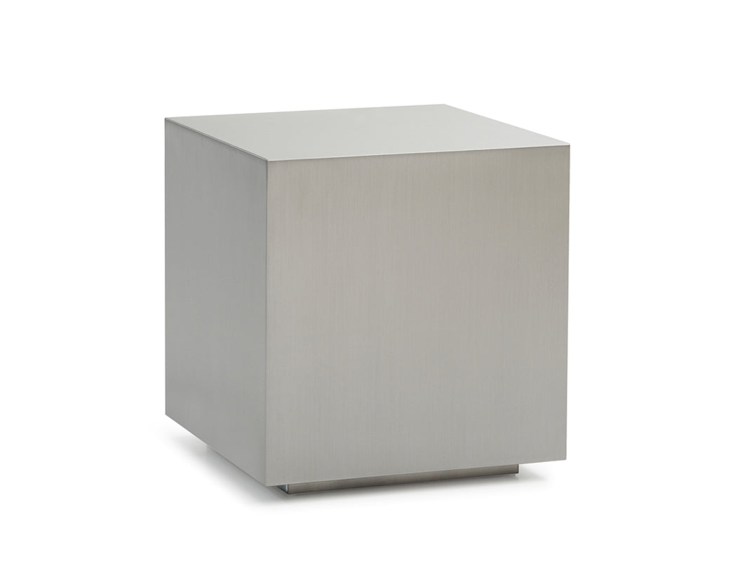Modrest Anvil Modern Brushed Stainless Steel End Table-End Table-VIG-Wall2Wall Furnishings
