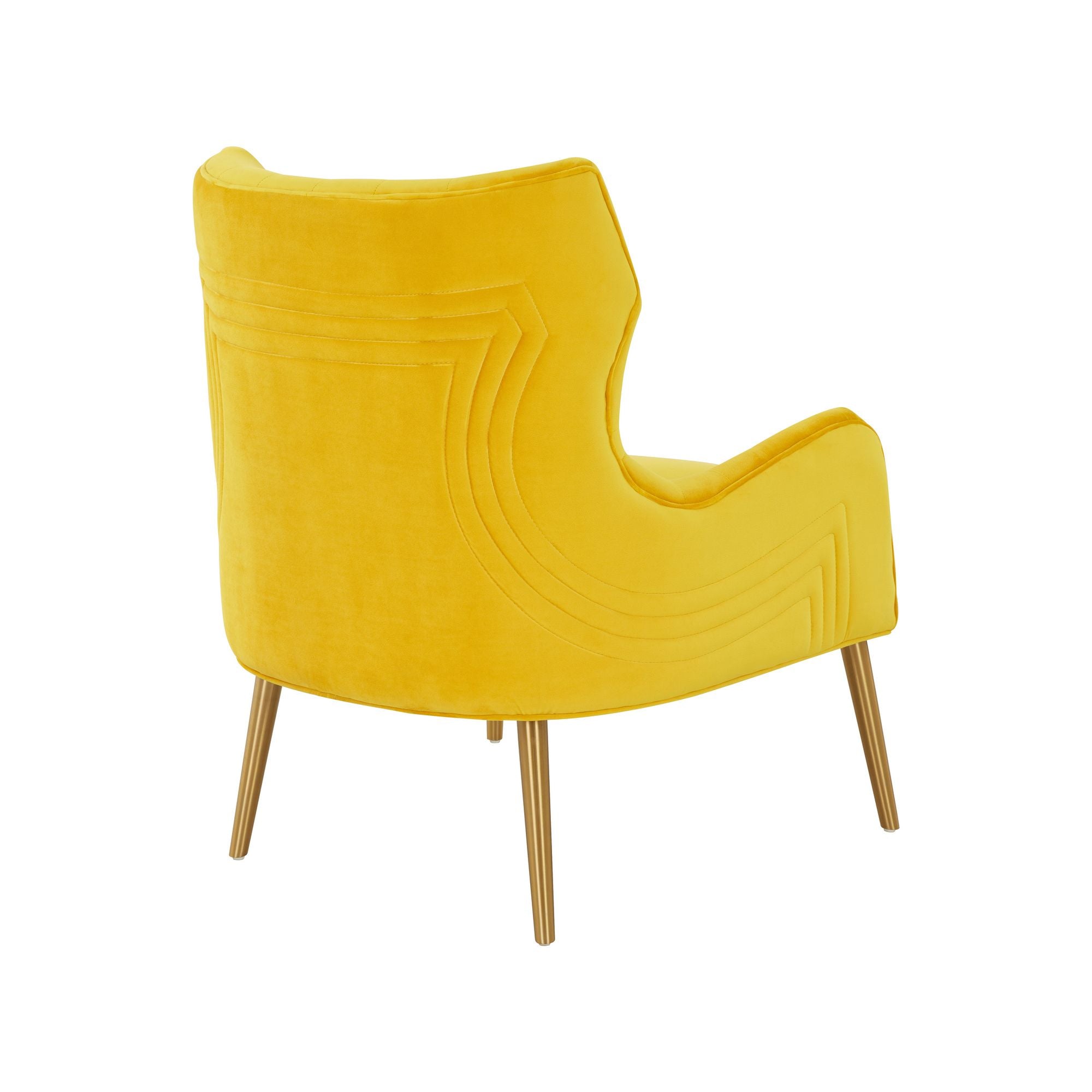 Modrest Everly - Contemporary Velvet Yellow Accent Chair-Lounge Chair-VIG-Wall2Wall Furnishings