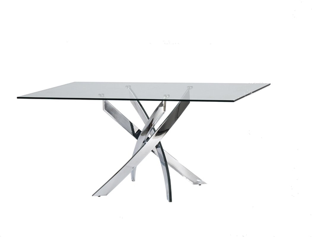 Modrest Pyrite Modern Rectangular Glass Dining Table-Dining Table-VIG-Wall2Wall Furnishings