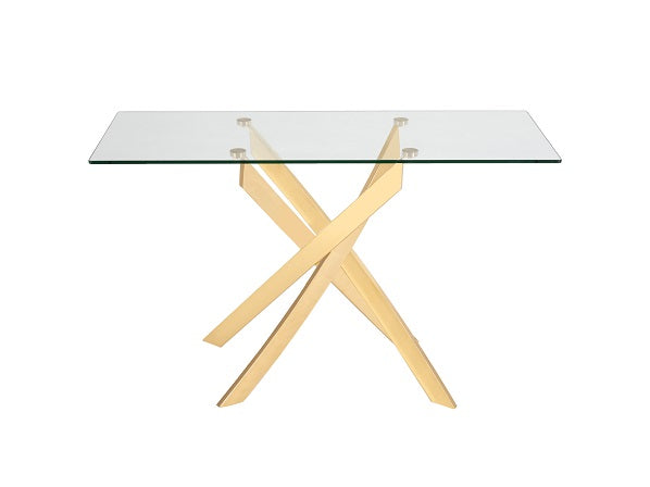 Modrest Pyrite Modern Glass and Gold Console Table-Console Table-VIG-Wall2Wall Furnishings