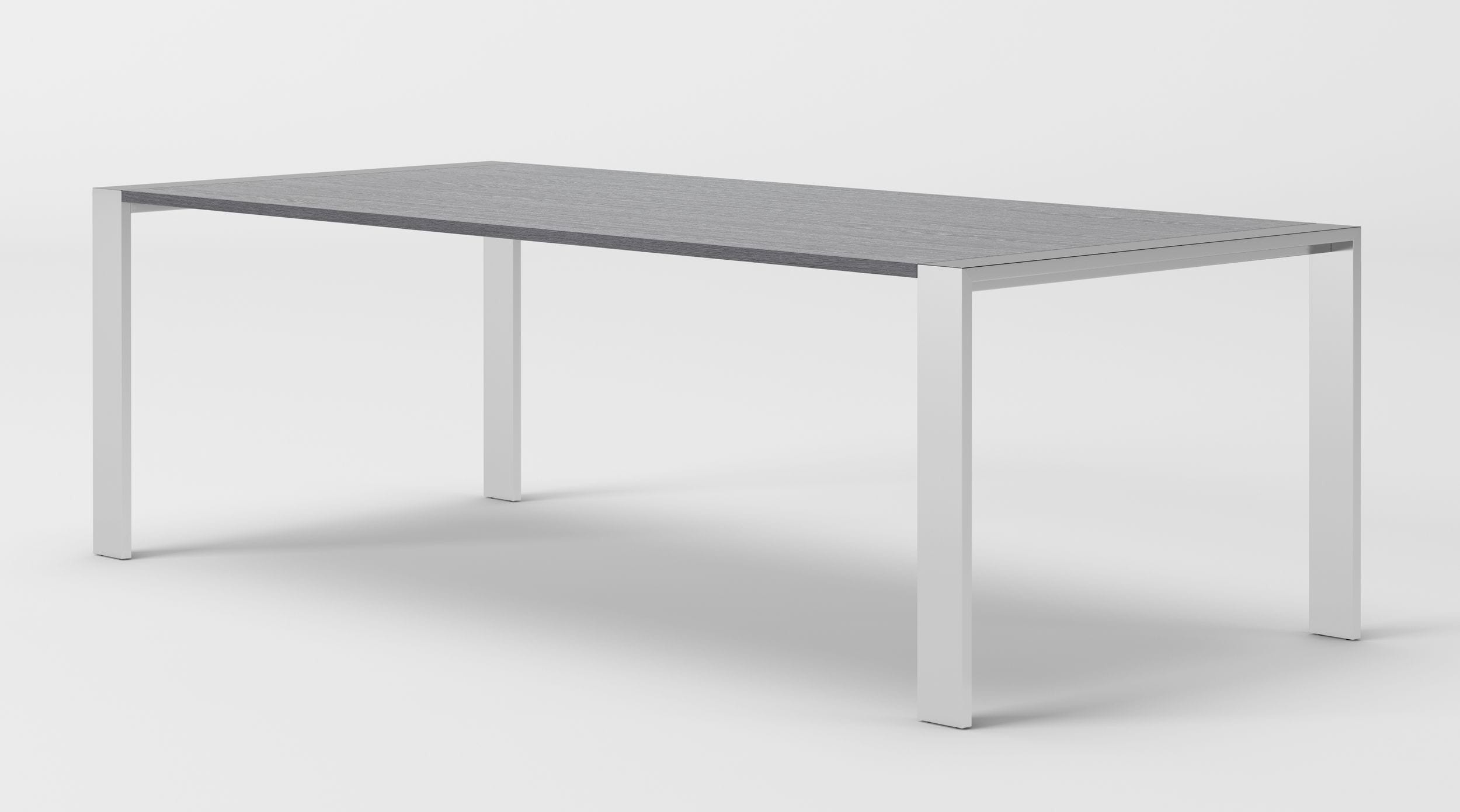 Modrest Fauna - Modern Elm Grey & Stainless Steel Chrome Dining Table-Dining Table-VIG-Wall2Wall Furnishings