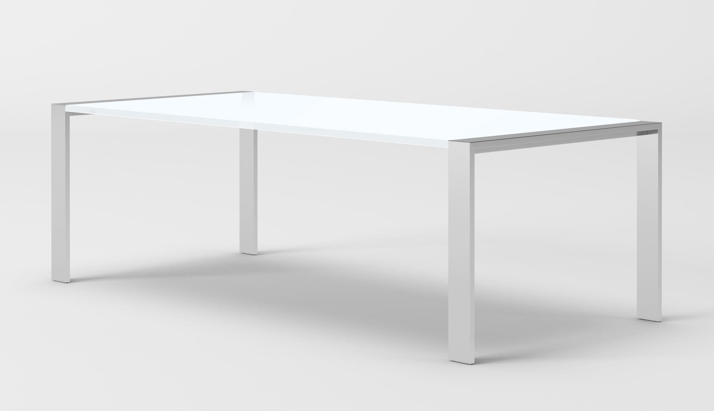 Modrest Fauna - Modern White High Gloss & Stainless Steel Chrome Dining Table-Dining Table-VIG-Wall2Wall Furnishings
