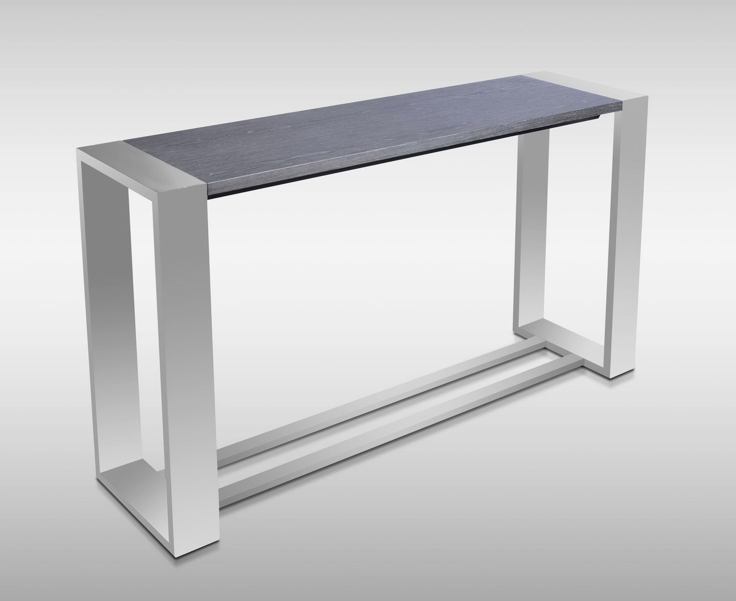 Modrest Fauna - Modern Grey Elm & Stainless Steel Console Table-Console Table-VIG-Wall2Wall Furnishings