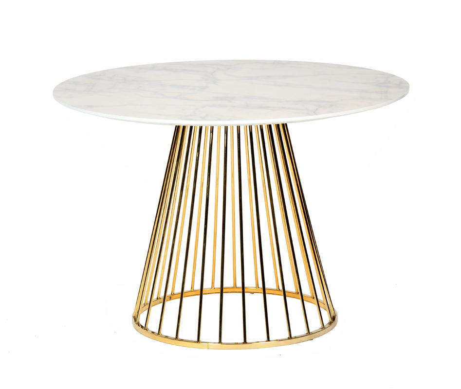 Modrest Holly Modern Gold Round Dining Table-Dining Table-VIG-Wall2Wall Furnishings