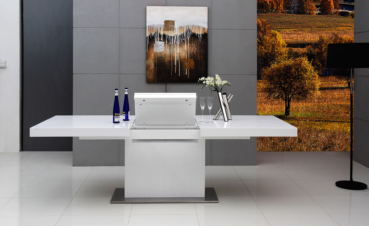 Modrest Zenith - Modern White Extendable Dining Table-Dining Table-VIG-Wall2Wall Furnishings