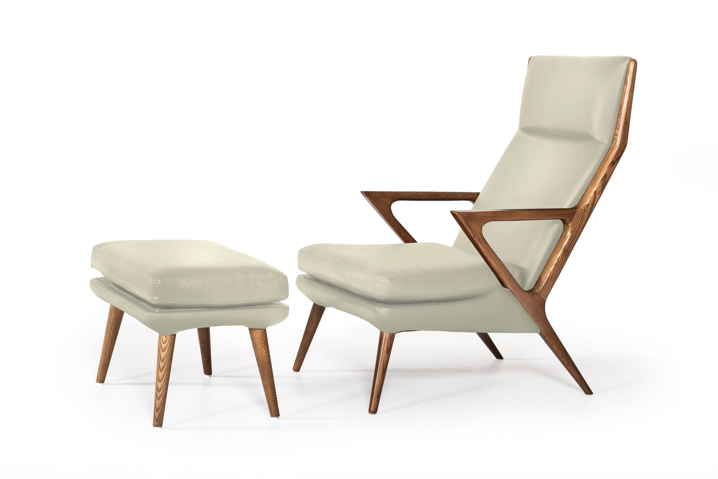 Modrest Fulton - Modern Beige Lounge Chair & Ottoman-Lounge Chair-VIG-Wall2Wall Furnishings
