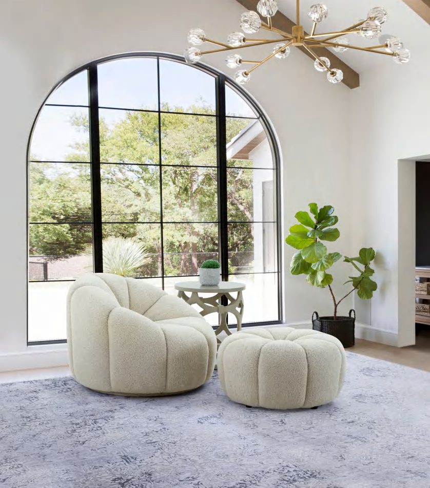 Divani Casa Gadson - Contemporary White Sherpa Accent Chair-Lounge Chair-VIG-Wall2Wall Furnishings