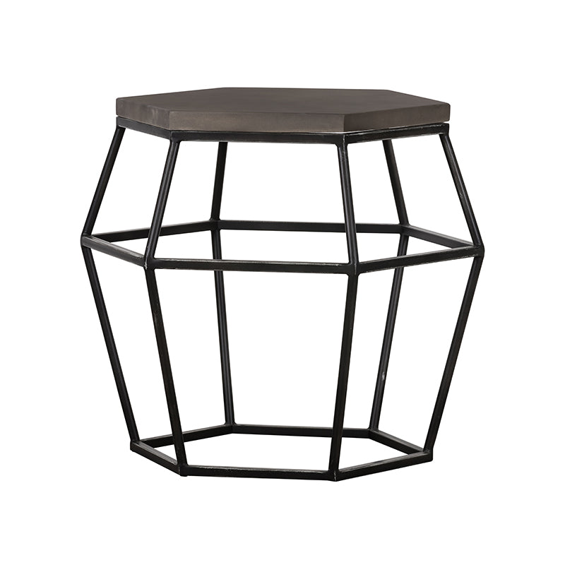 Modrest Tartan Modern Concrete & Metal End Table-Coffee Table-VIG-Wall2Wall Furnishings