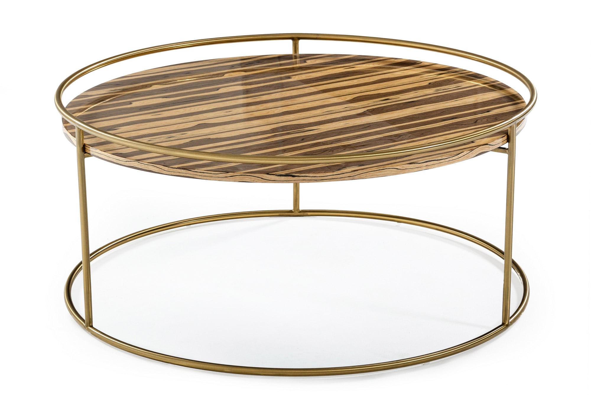 Modrest Gilcrest - Glam Brown and Gold Marble Coffee Table-Coffee Table-VIG-Wall2Wall Furnishings