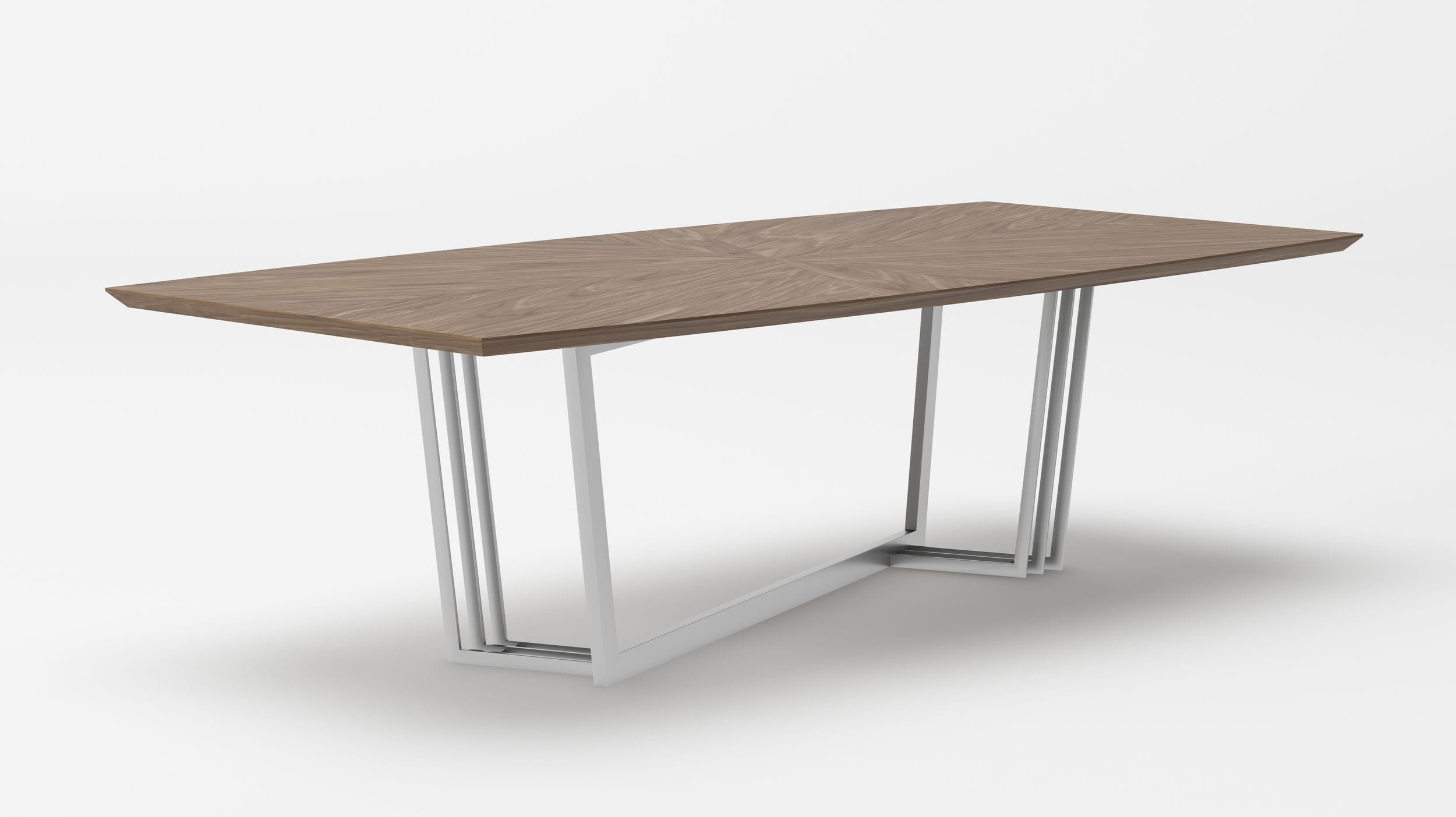 Modrest Gilroy - Modern Walnut & Stainless Steel Dining Table-Dining Table-VIG-Wall2Wall Furnishings