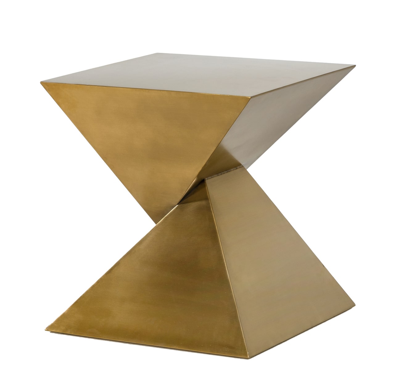 Modrest Hadler - Glam Brushed Gold Metallic End Table-End Table-VIG-Wall2Wall Furnishings
