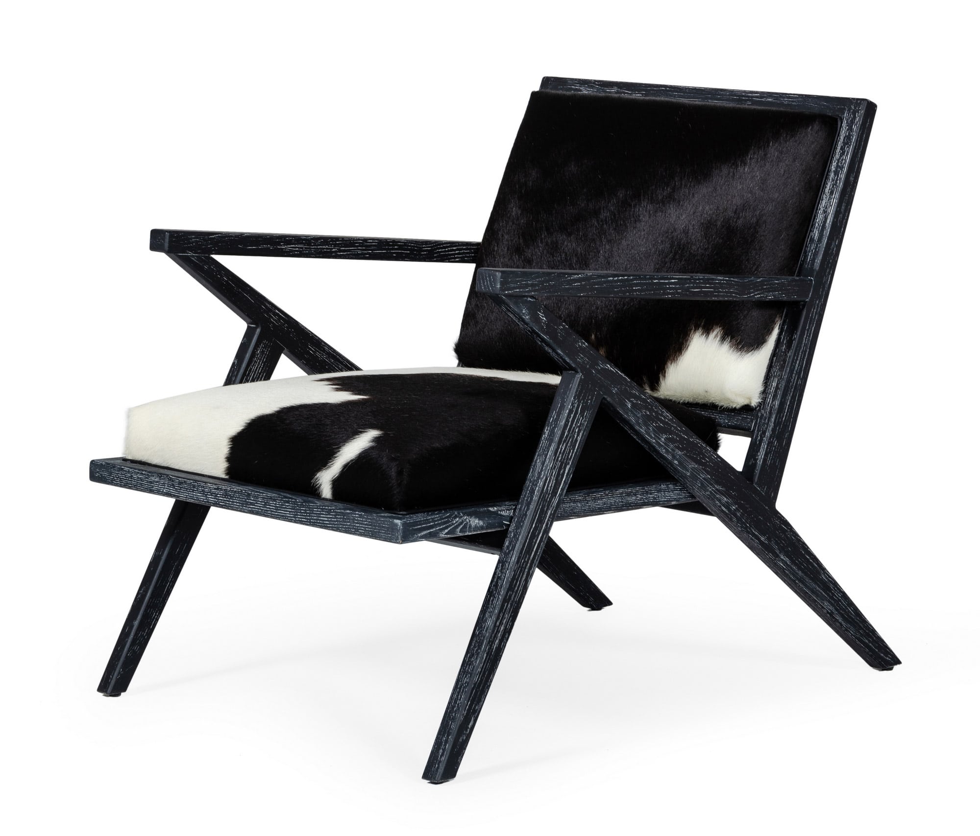 Modrest Hallam - Glam Black and White Cowhide Accent Chair-Lounge Chair-VIG-Wall2Wall Furnishings