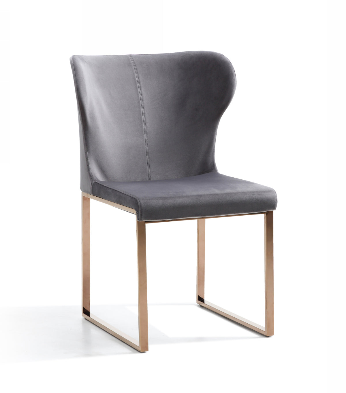 Modrest Chadwick Modern Grey Velvet & Rosegold Dining Chair-Dining Chair-VIG-Wall2Wall Furnishings