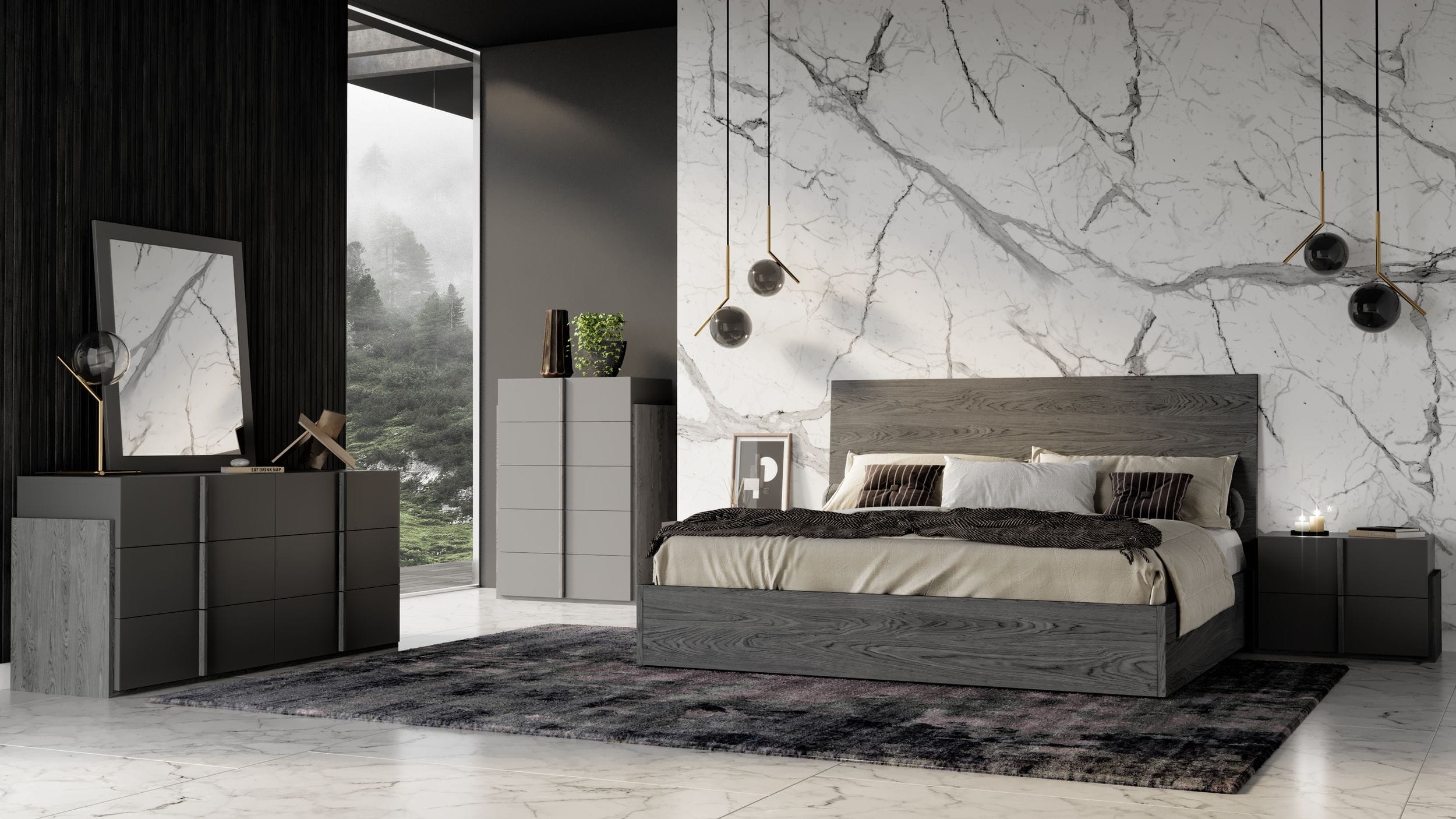 Nova Domus Lucia - Italian Modern Matte Grey / Elm Grey Bedroom Set-Bedroom Set-VIG-Wall2Wall Furnishings