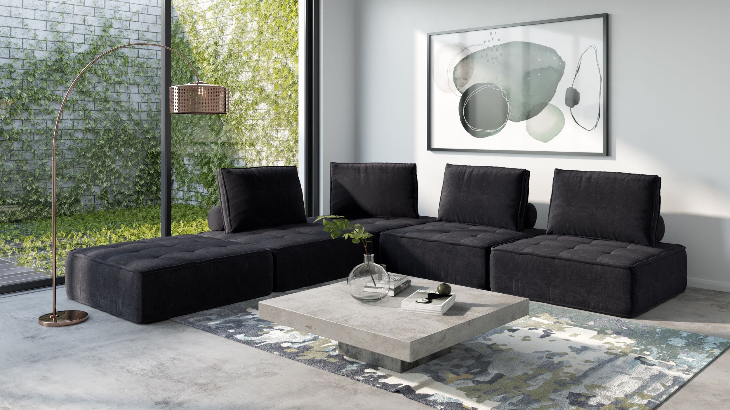 Divani Casa Nolden - Modern Fabric Sectional Sofa-Sectional Sofa-VIG-Wall2Wall Furnishings