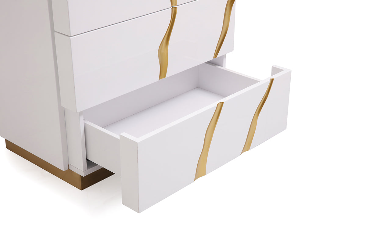 Modrest Aspen Modern White & Gold Chest-Chest-VIG-Wall2Wall Furnishings