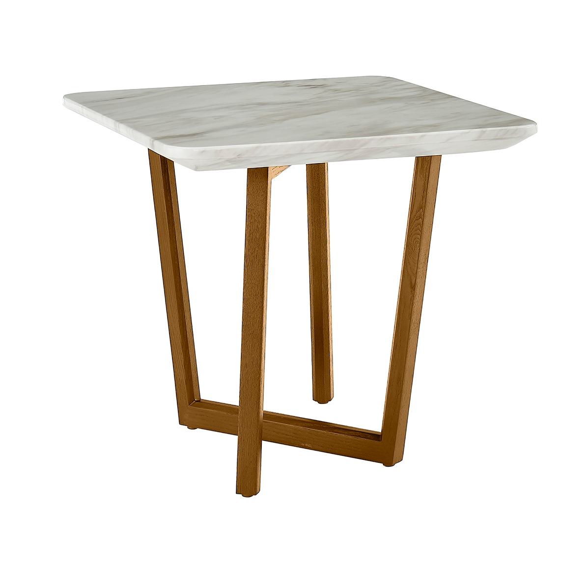 Modrest James - Mid Century Walnut + Ceramic End Table-End Table-VIG-Wall2Wall Furnishings