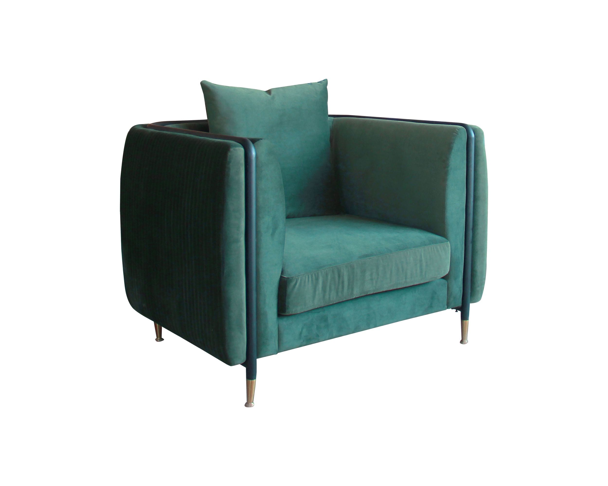 Divani Casa Jebel - Modern Dark Green Jade Accent Chair-Lounge Chair-VIG-Wall2Wall Furnishings