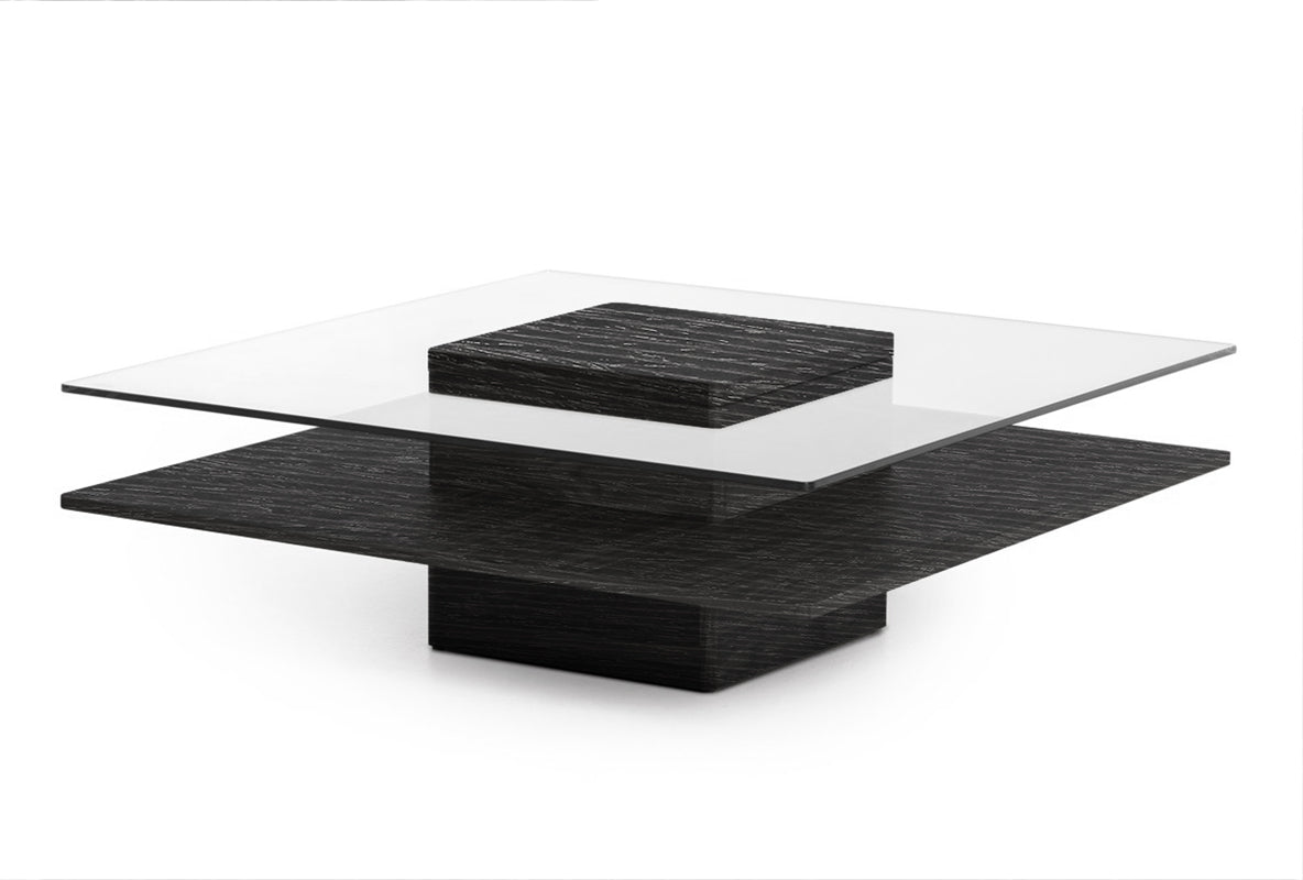 Modrest Clarion Modern Grey Elm & Glass Coffee Table-Coffee Table-VIG-Wall2Wall Furnishings
