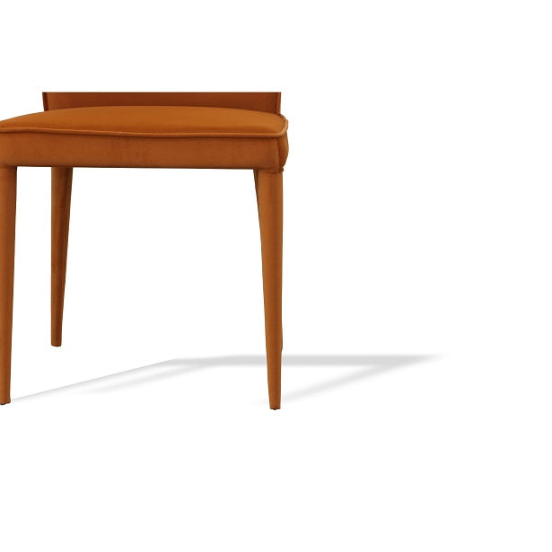 Modrest Lucero - Modern Orange Velvet Dining Armchair-Dining Chair-VIG-Wall2Wall Furnishings