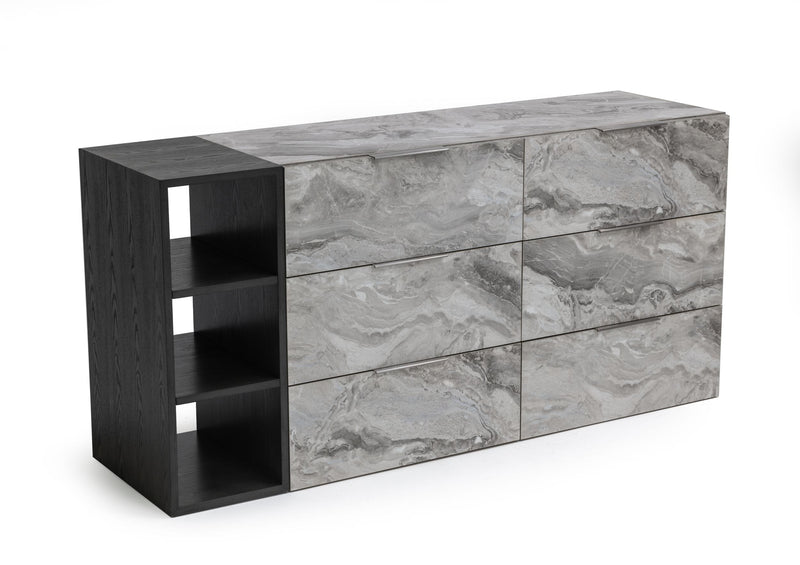 Nova Domus Maranello - Modern Grey Wash & Faux Marble Dresser-Dresser-VIG-Wall2Wall Furnishings