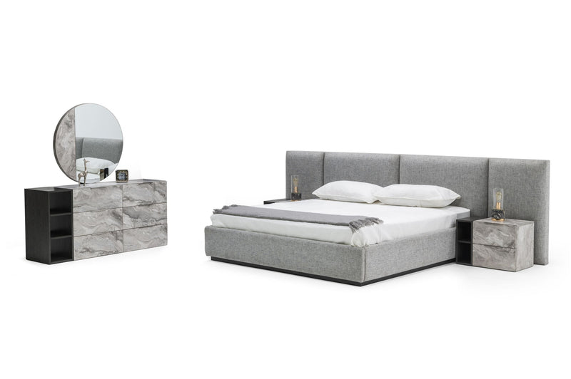 Nova Domus Maranello - Modern Grey Bed Set-Bedroom Set-VIG-Wall2Wall Furnishings