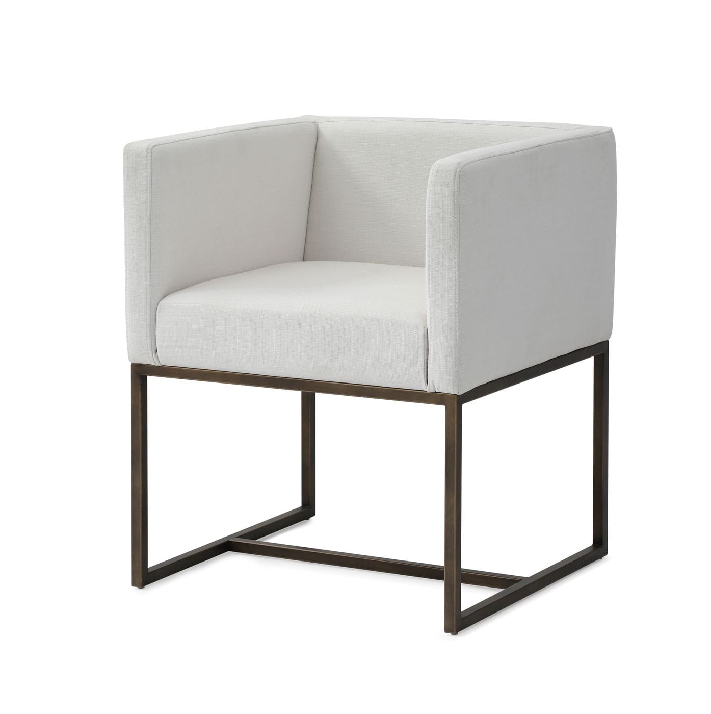 Modrest Marty - Modern Off-White & Copper Antique Brass Dining Chair-Dining Chair-VIG-Wall2Wall Furnishings