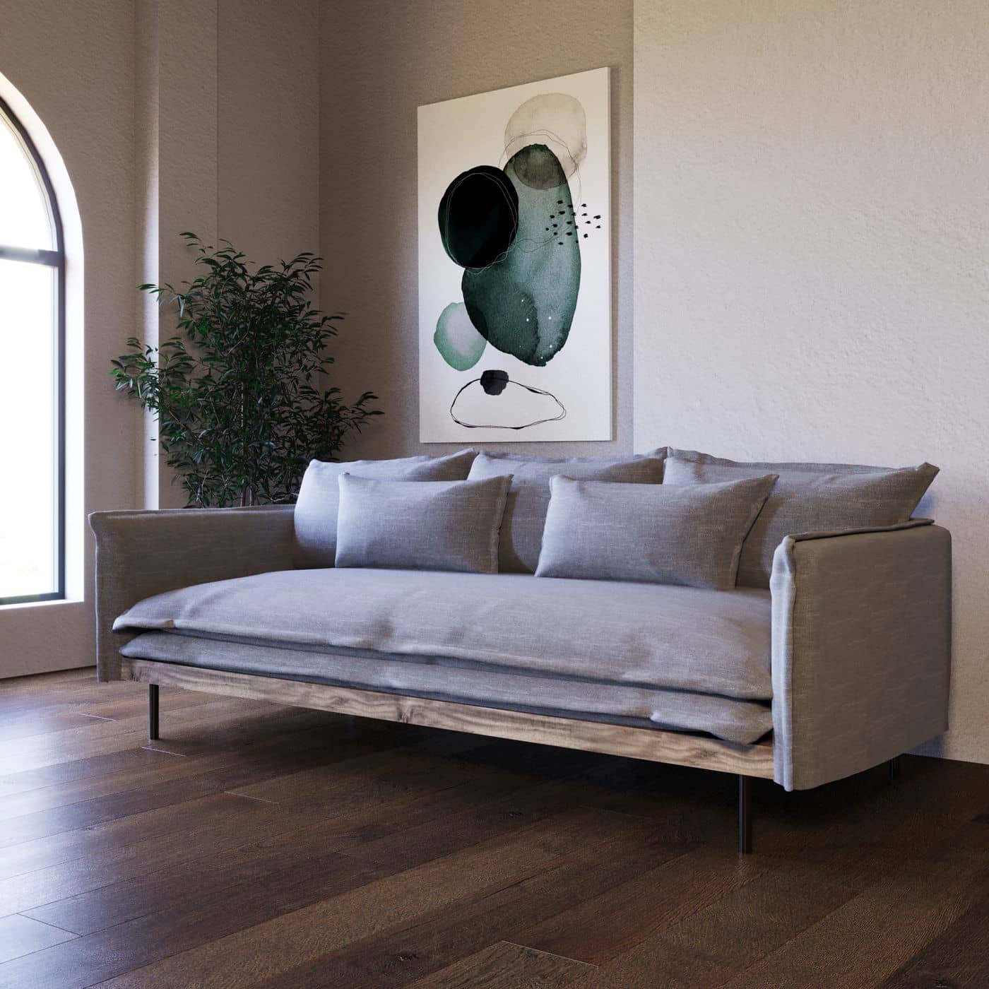 Divani Casa Mathis - Modern Grey Fabric Sofa-Sofa-VIG-Wall2Wall Furnishings