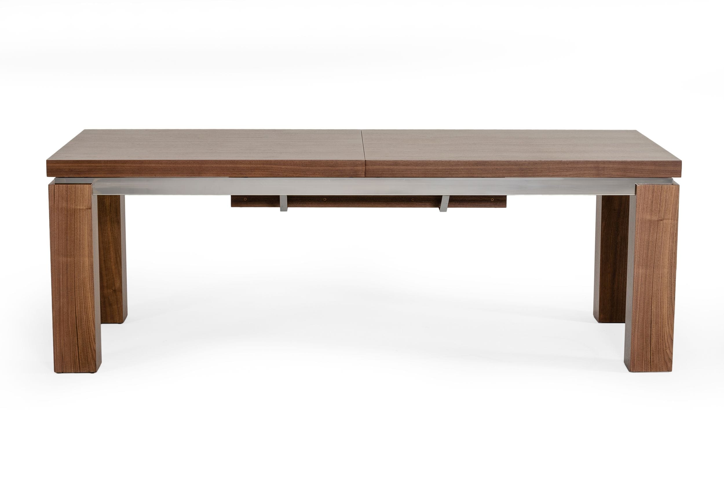 Modrest Maxi - Modern Walnut & Stainless Steel Dining Table-Dining Table-VIG-Wall2Wall Furnishings
