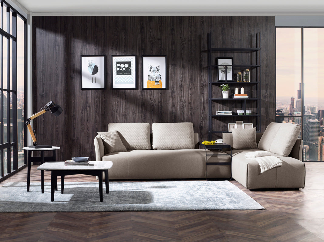 Divani Casa - Polson Modern Light Grey Fabric Modular Sectional Sofa Bed-Sectional Sofa-VIG-Wall2Wall Furnishings