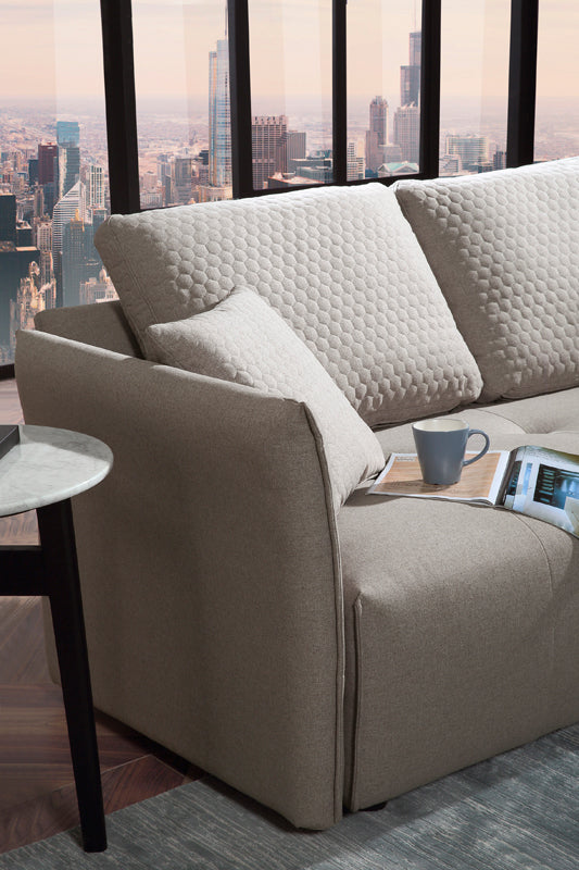 Divani Casa - Polson Modern Light Grey Fabric Modular Sectional Sofa Bed-Sectional Sofa-VIG-Wall2Wall Furnishings