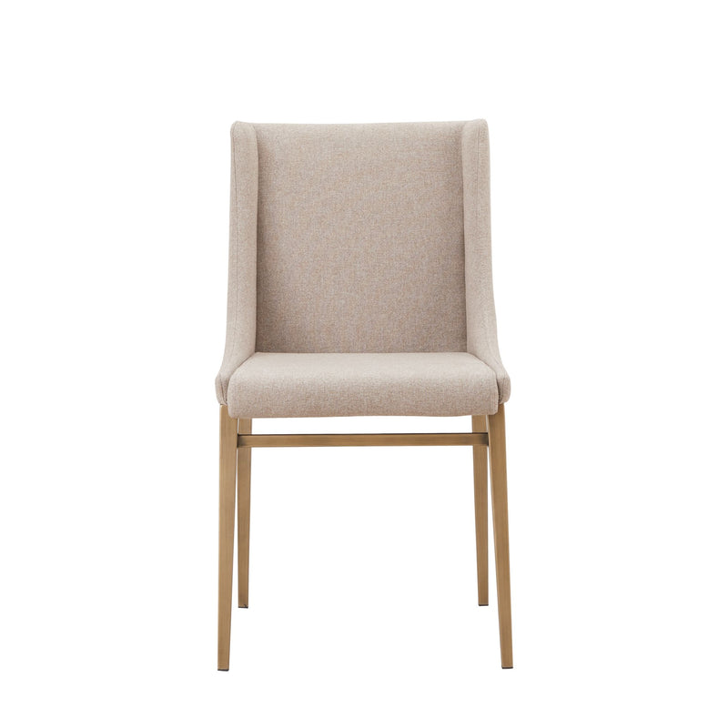 Modrest Mimi - Contemporary Beige + Brass Dining Chair (Set of 2)-Dining Chair-VIG-Wall2Wall Furnishings