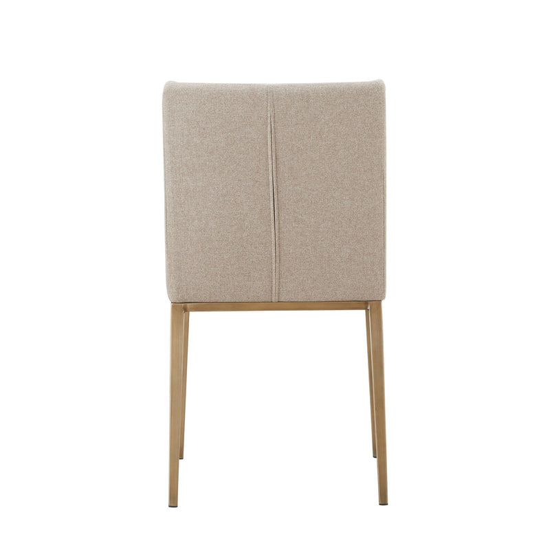 Modrest Mimi - Contemporary Beige + Brass Dining Chair (Set of 2)-Dining Chair-VIG-Wall2Wall Furnishings