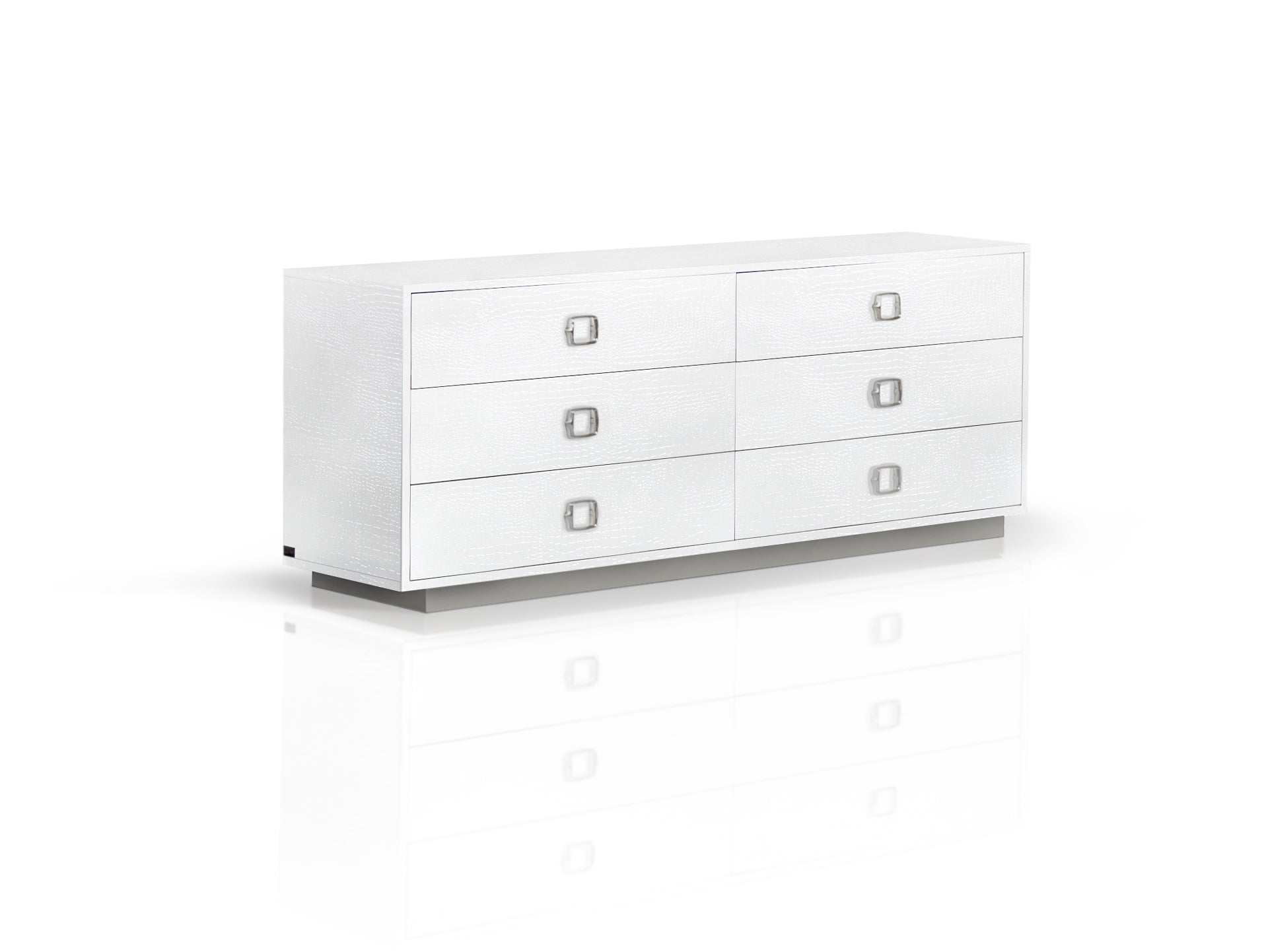 A&X Victoria - Modern White Crocodile Dresser-Dresser-VIG-Wall2Wall Furnishings