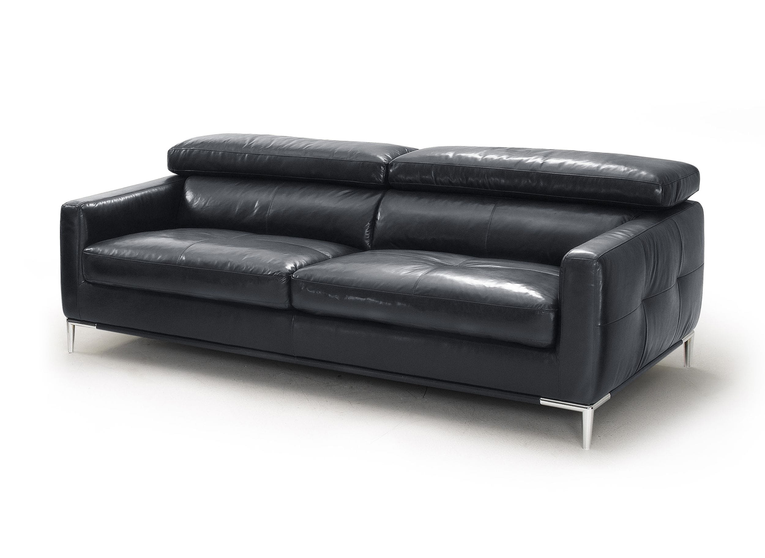 Divani Casa Natalia - Modern Black Leather Sofa-Sofa-VIG-Wall2Wall Furnishings